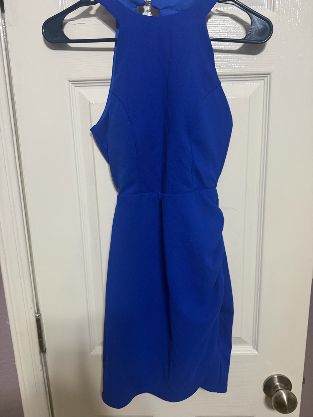 Sincerely Jules Cobalt Blue Halter Mini Dress